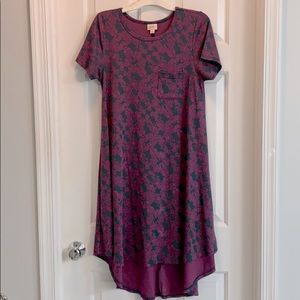LuLaRoe Grey and Pink Carly Dress